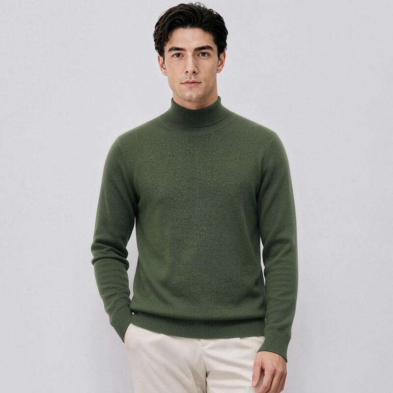 CARLI Men's Soft Cashmere Blend High-Neck Pullover