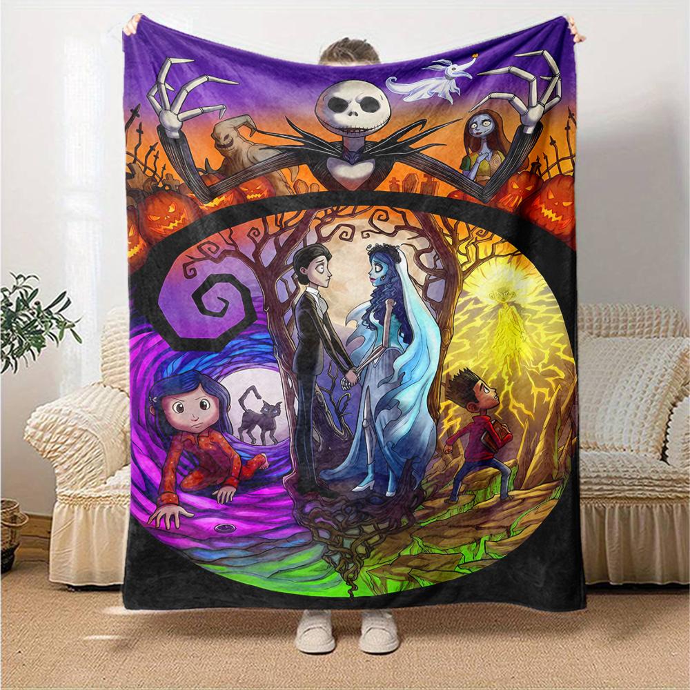 1pc Coraline (2) Blanket, Gift, for Men and Women, Soft Blanket, Good for Sofa Bed Couch Travel, Lightweight Flannel Blanket