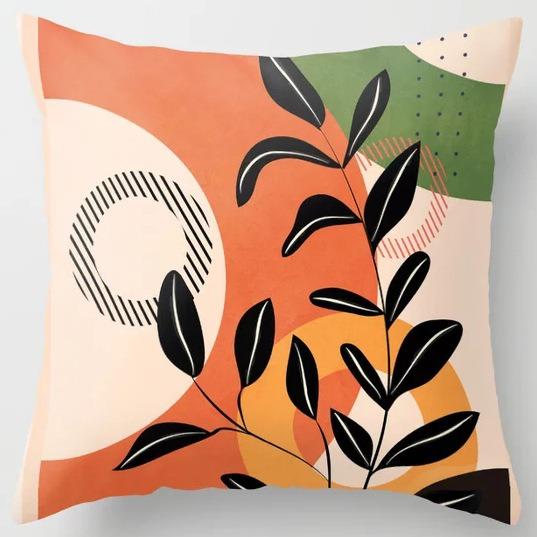 Student Lunch Break Pillow Bedroom Bedside Back Pillow Plant Flower Print Pillow Case Sofa Cushion