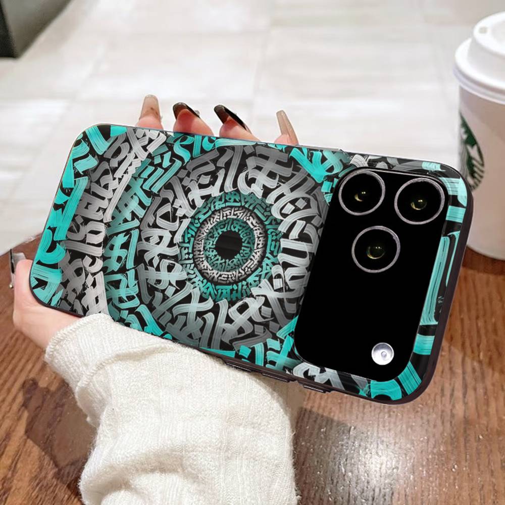 Pokras Lampas Art Graffiti For Phone 17 16 15 14 13 12 11 Pro Max Plus Pro Air Phone Case Corrugated Stripe Back Cover
