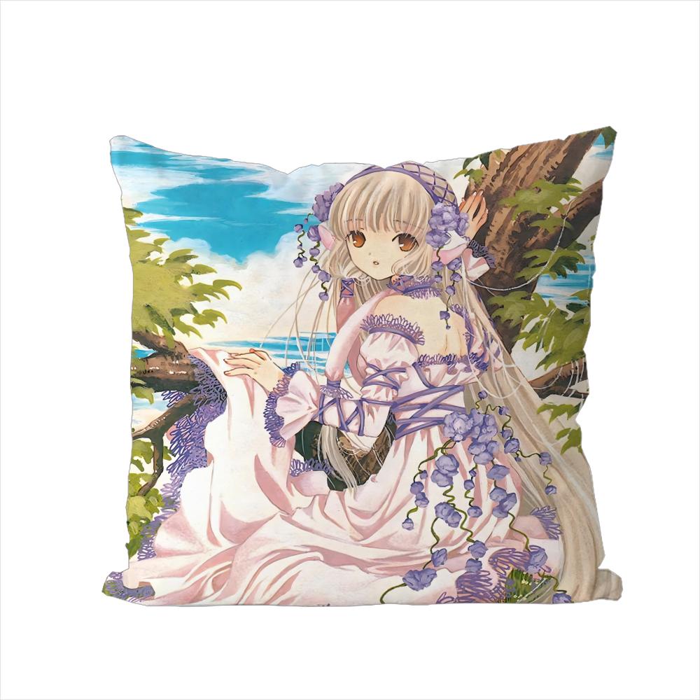 ANIME CChobits Pillow Case For Car Sofa Decorative Home Doublesided Print Plush Square Throw Pillow Cushion Cover