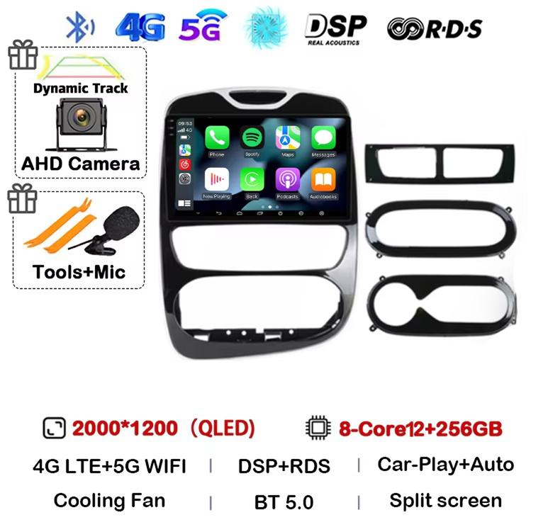 Android 14 Carplay Auto WIFI+4G For Renault Clio 3 4 2012 - 2015 2016 - 2018 Car Radio Multimedia Video Player Stereo Audio GPS