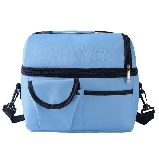 Water Repellent Picnic Bag Insulated Double Layer Lunch with Shoulder Strap, Durable Oxford Cloth Large Portable Thermal Meal Tote Capacity Container,
