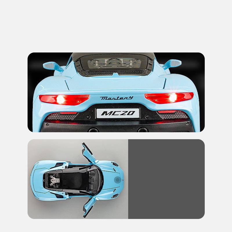 1/22 Maserati MC20 Alloy Model Car Metal Diecast Large Scale Vehicle Toy Model Collection Sound & Light Toy Car Gift for Kids