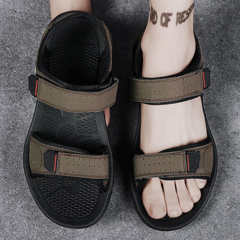 Fashion 2025 Summer New Men's Sandals Casual Plus Size Driving Shoes Outdoor Dual-use Beach Sandals Male Open Toed Comfortable Shoes