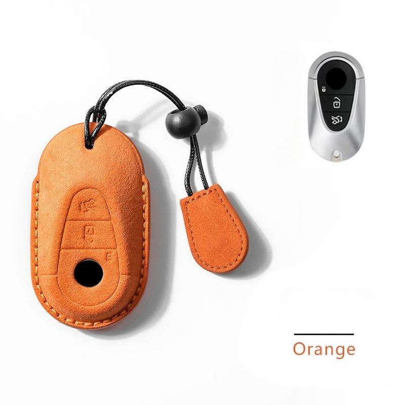 Mocka Bilnyckelfodral Fjärrkontrollskydd Skal Hållare Kedjeskydd Fob För Mercedes Benz Nya C260L E300L S400L EQE GLC CLE C E S-Klass