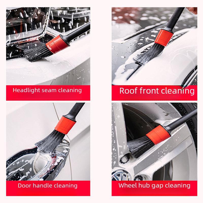 5-Piece Car Wash Brush Set for Cleaning Air Outlet, Grille, Wheel - Car Detailing Supplies