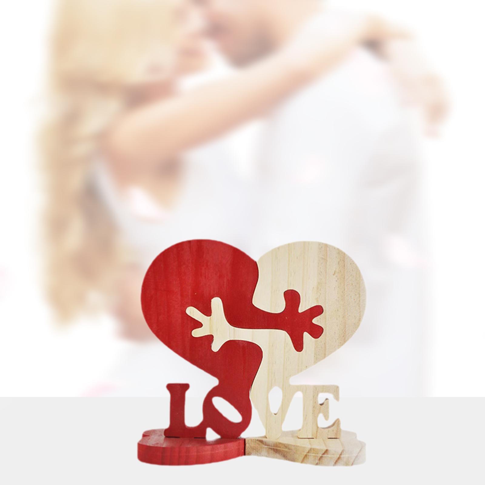 Деревянные украшения в форме сердца, Деревянные настольные украшения, Центральный элемент стола, Деревянная статуэтка, Деревянные знаки любви для Рождества, Книжной полки 12cmx12cm