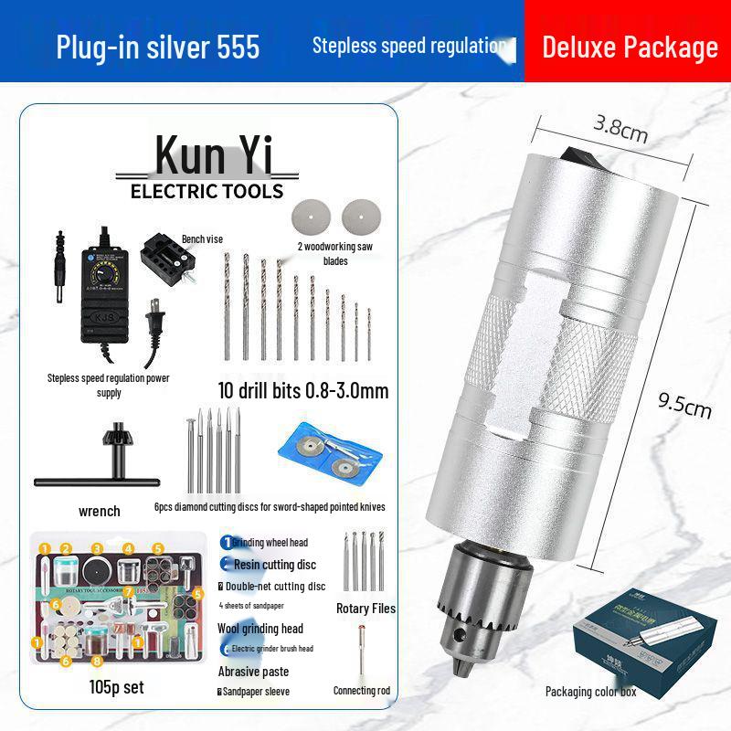 High-Power Variable Speed Knurled Electric Handheld Grinder & Drill