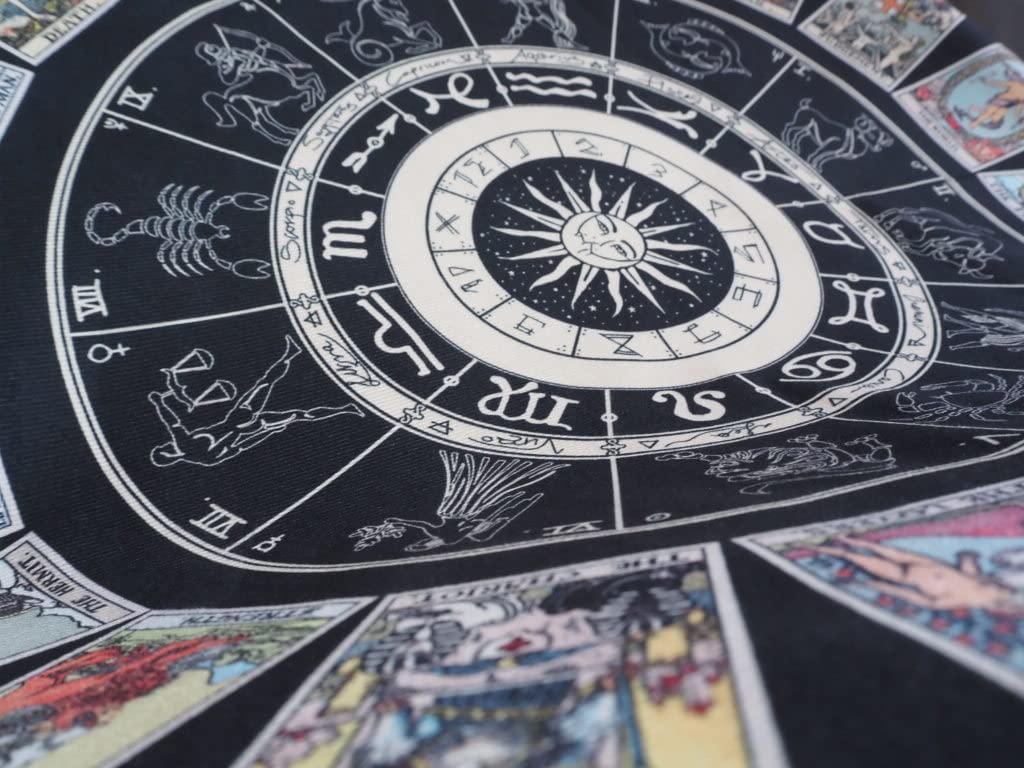 RELIGHT Tarot Magic Wall Interior Curtain 100 X 75 Tapestry, Magic, Divination, Tricks, Hanging, (Black (Tarot Cards, Thin), Cm)