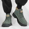 Autumn Winter Outdoor Men's Boots Green Retro Tooling Ankle Boots For Man Non-slip Platform Man Motorcycle Boots botas de hombre