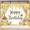 Cartoon Little Bee Theme Background Kids Birthday Party Decoration Honey Sunflowers Daisy Backdrop Newborn Baby Shower Supplies