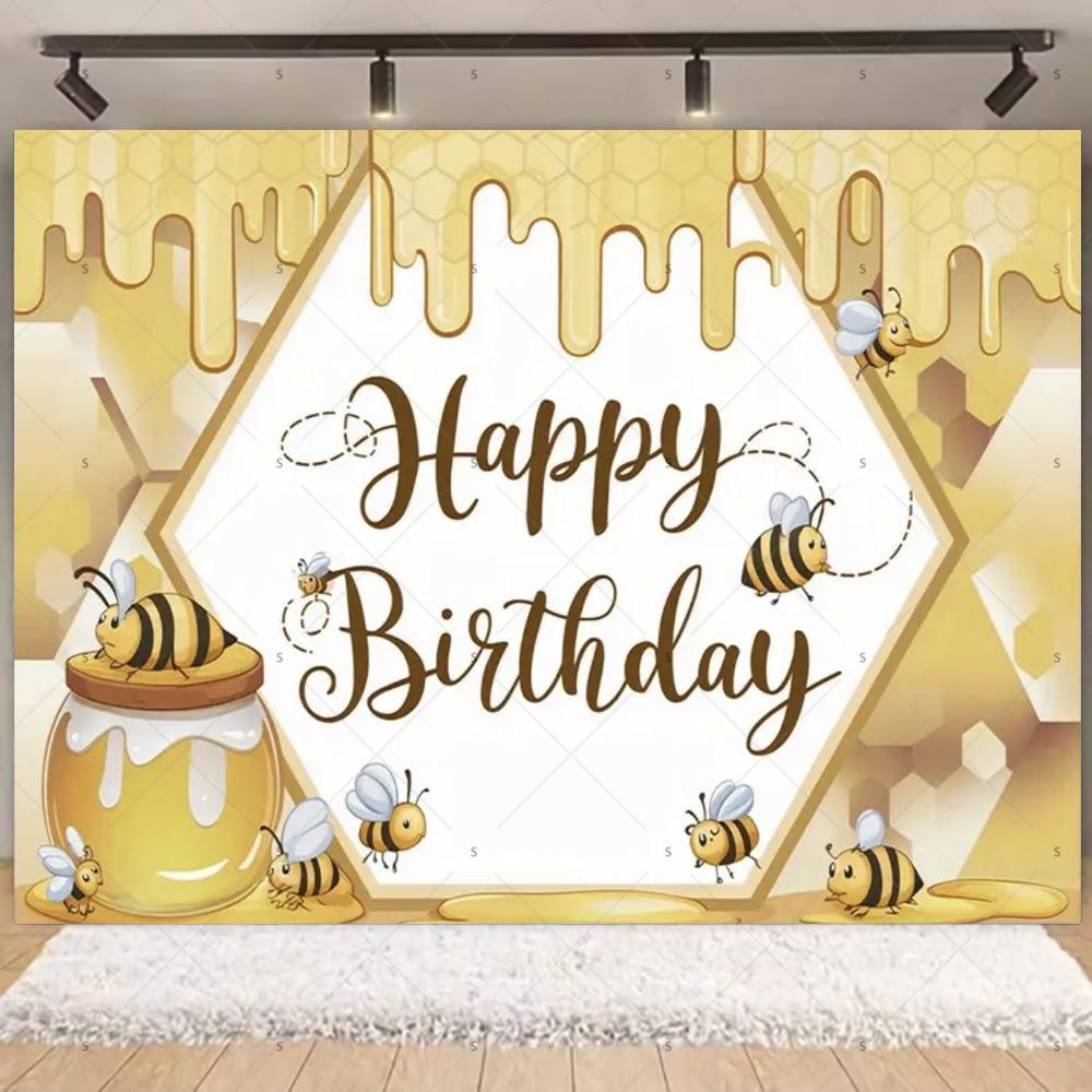 Cartoon Little Bee Theme Background Kids Birthday Party Decoration Honey Sunflowers Daisy Backdrop Newborn Baby Shower Supplies