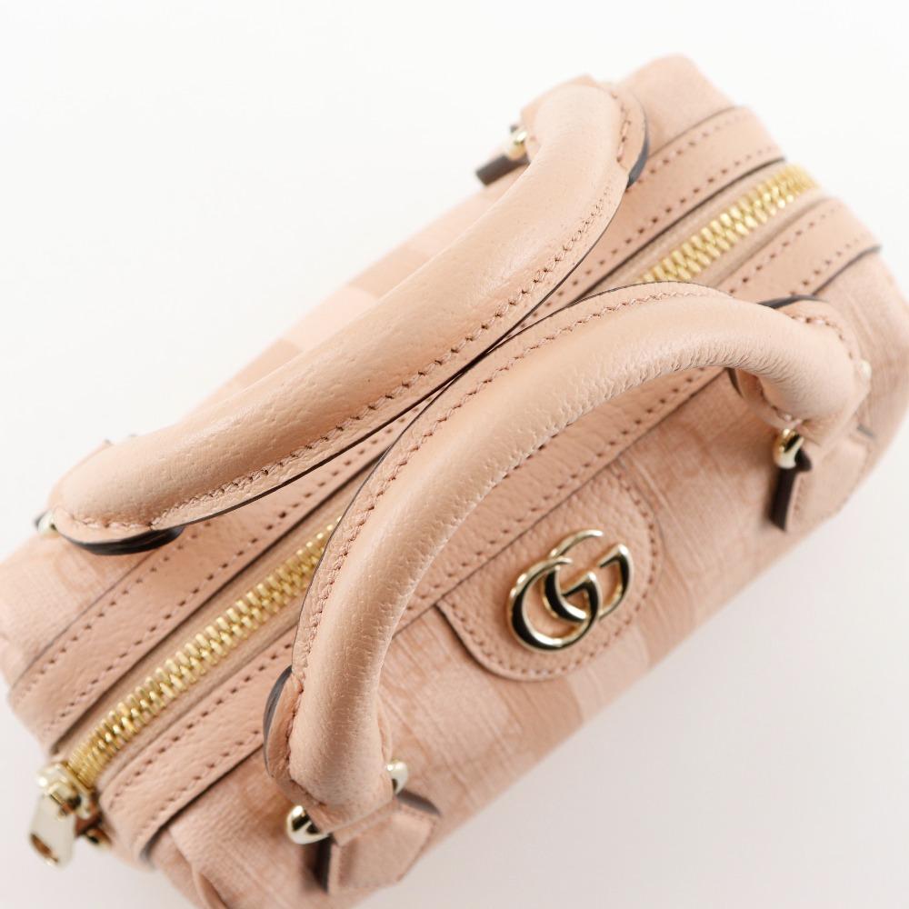 Gucci Ophidia Super Mini Bag Handbag 781490 FAD03 6241 2WAYShoulder Dusty Pink GG Supreme Canvas Women Used