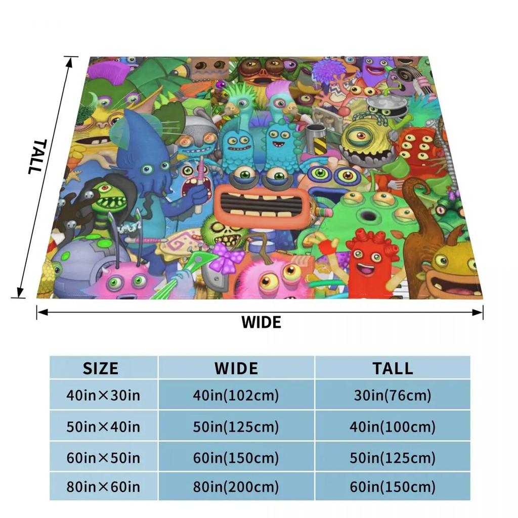 My Singing Monsters Music Game Flannel Throw Blanket Blanket for Bed Travel Lightweight Thin Bedroom Quilt