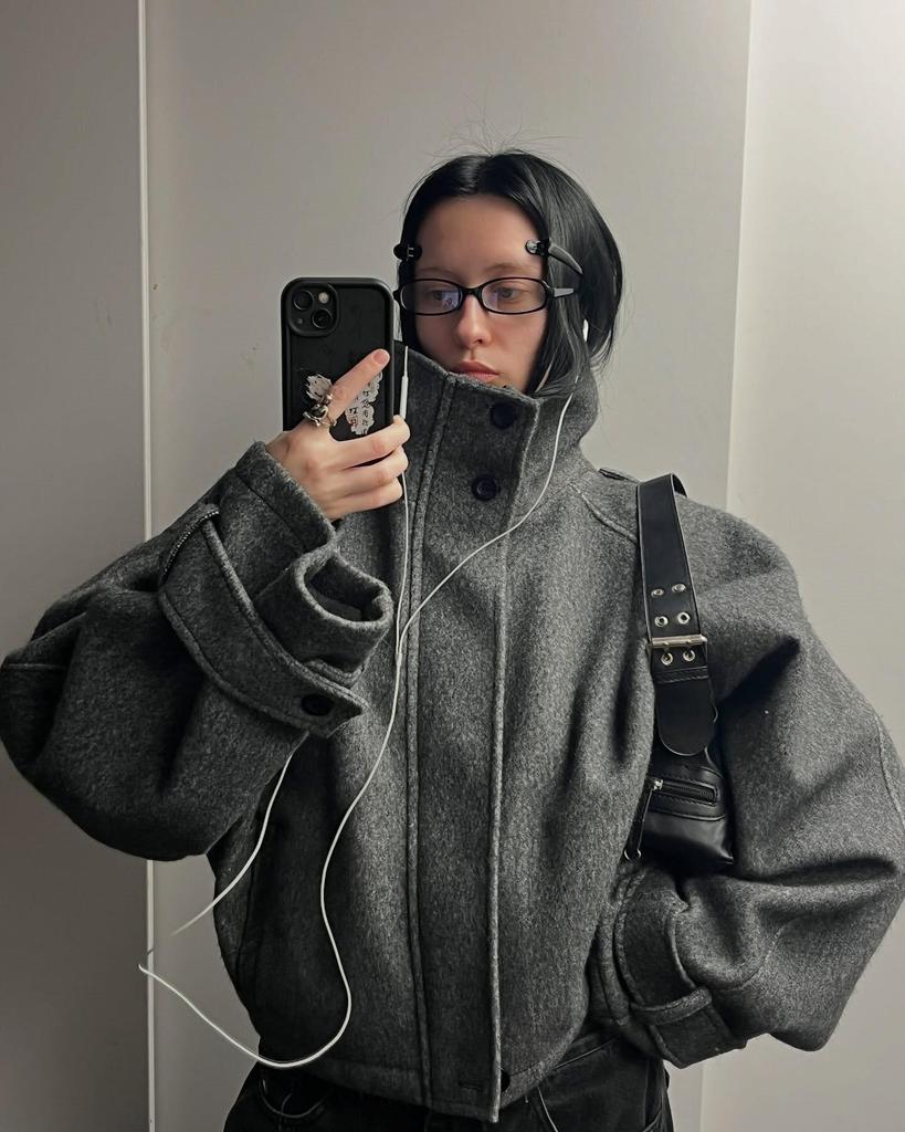 Giacca da Pendolare Donna Monopetto con Collo Rialzato - Collezione Autunno/Inverno 2025 Europea & Americana