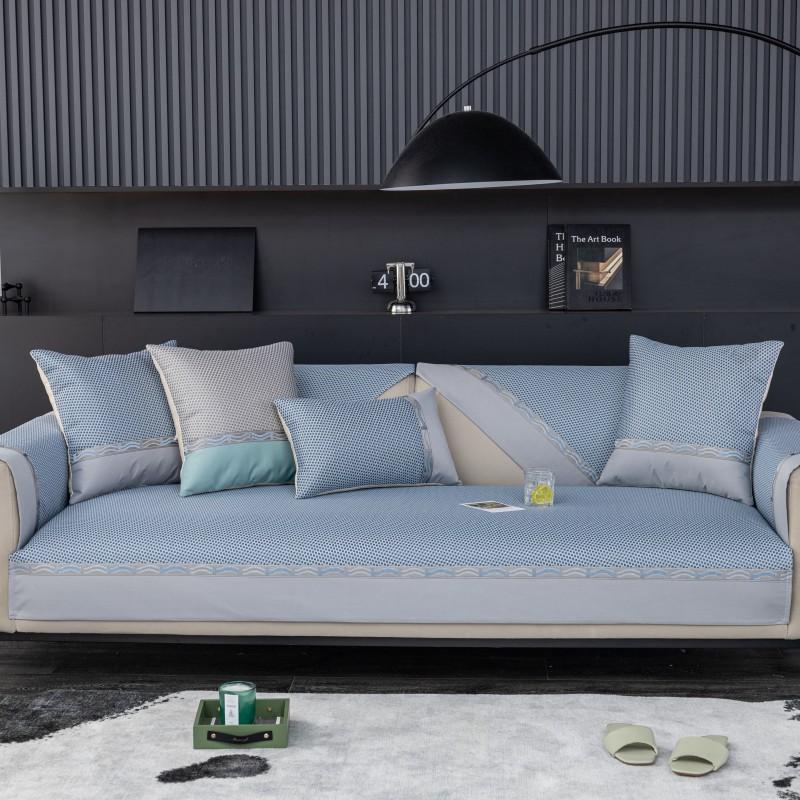 Ice Silk Sofa Cushion Leather Light Luxury Summer Summer Mat Seat Cushion Simple Modern High-end Non-slip Leather Sofa Cover