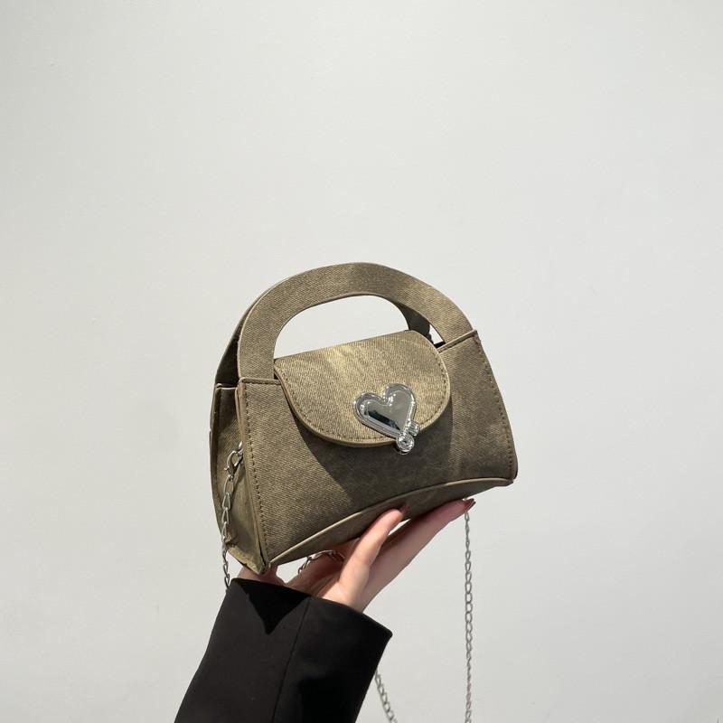Trendy Vintage Pu Casual Handheld Small Bag Stylish Shoulder Bag For Fall Fashion коричневый