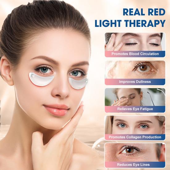 Eye Massager with Gel Eye Bag Dark Circles Wrinkles Remover for Pads Travel-Friendly Puffiness One-Touch Operation