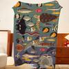 Artist O-Owen D-Davey Throw Flannel Throw Blanket, Lightweight Cozy, Durable Washable cute Cool