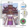 5D DIY chiński styl budynku ściegiem krzyżykowym dżetów diament rysunek haft mozaika wystrój domu
