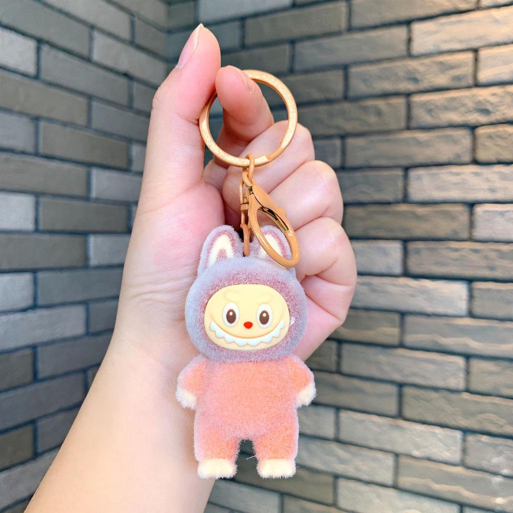 Kūrybingas animacinis drobės aksomo raktų pakabukas didelis porinis mielas kuprinės pakabukas lėlė dovana