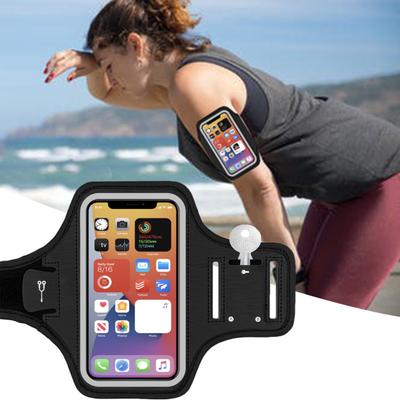 Running Sports Phone Armband Bag with Pocket for Earbuds Car Keys Reflective Arm Strap Sweat-proof Mobile Phone Holder Arm Bag Outdoor Jogging