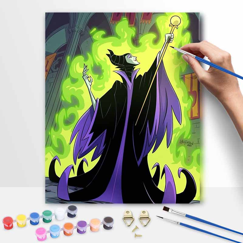 Disney oil painting Maleficent art handmade diy painting home decoration gift 20x30cm
