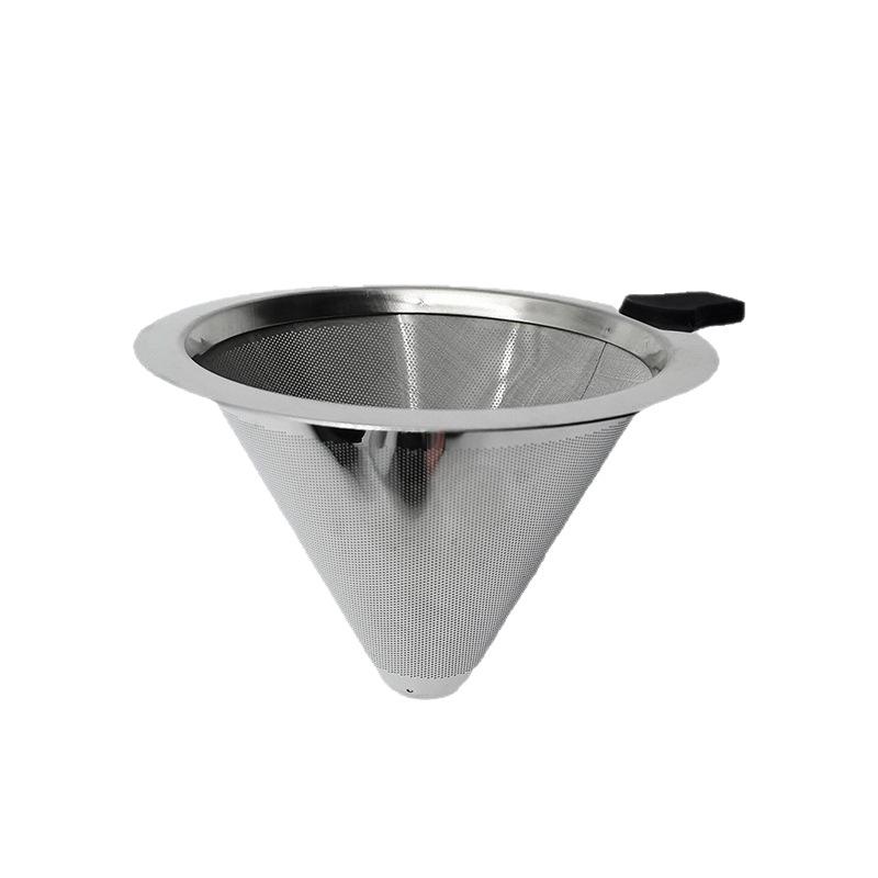 Dual-Layer 304 Stainless Steel Coffee Filter, Available in 300/600/800 Mesh, No Paper Needed for Hand Drip Brewing.