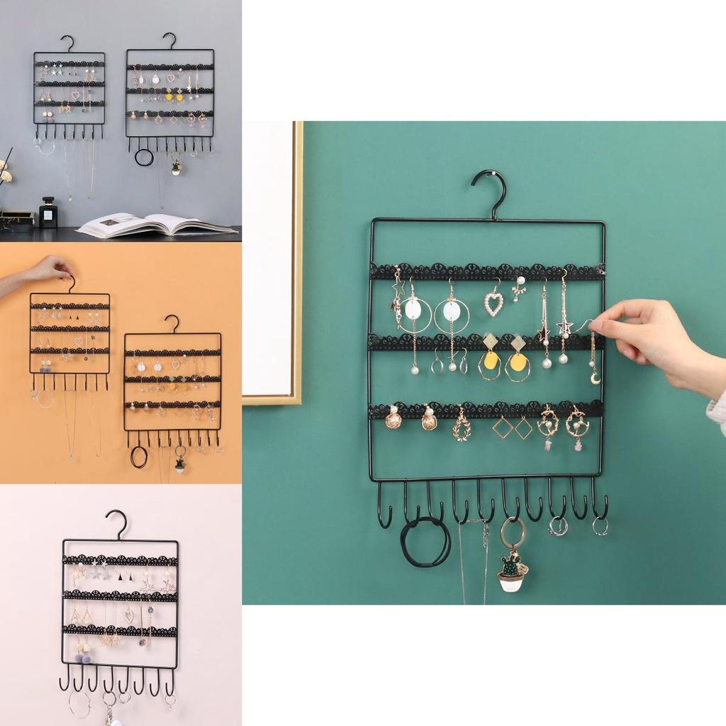 Wall Fashionable Mounted Jewelry Holder Girls Earrings Necklaces Accessories