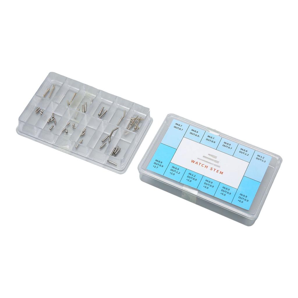 60Pcs 12 Sizes Stainless Steel Watch Stem Extender Watch Winding Stem Crown Connector Adapter Changer For Watchmaker Tools Parts