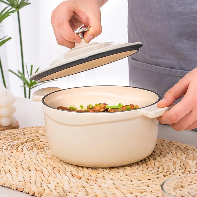 Colorful Double Handle Enamel Stew Pot