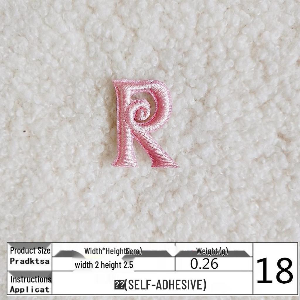 Pink English Letter Embroidery Patch for DIY Clothing