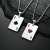 Stainless Steel Vintage Ace of Spades&Hearts Necklace For Men Women Punk Gothic Hiphop  Trendy Chain Accessories Gift