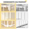 Pet Fence, 6-Panel Barrier with Door, Foldable, for Small & Medium-Sized Dogs, Plastic, Carbon Steel, White