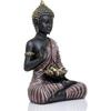 Meditating Sitting Buddha Statue Showpiece Idol Home Decor Living Room Gifts Decorative Showpiece - 27 Cm  (Resin, Black, Brown)