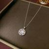 Women's European & American Style Windmill Pendant Necklace Set - Titanium Steel Floral Design