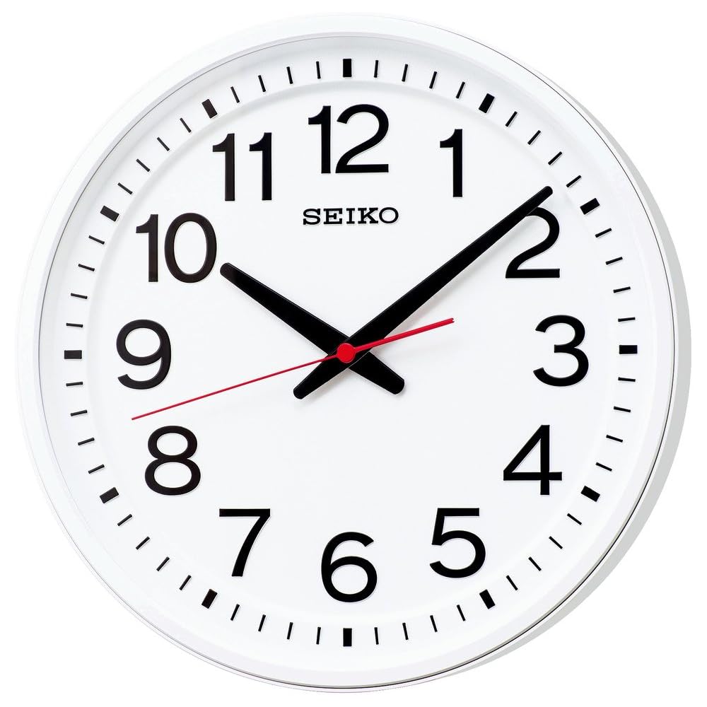 Seiko Clock Wall Clock, Office Type, Easy to Read, Satellite Radio Wave, Analog, White, GP219W