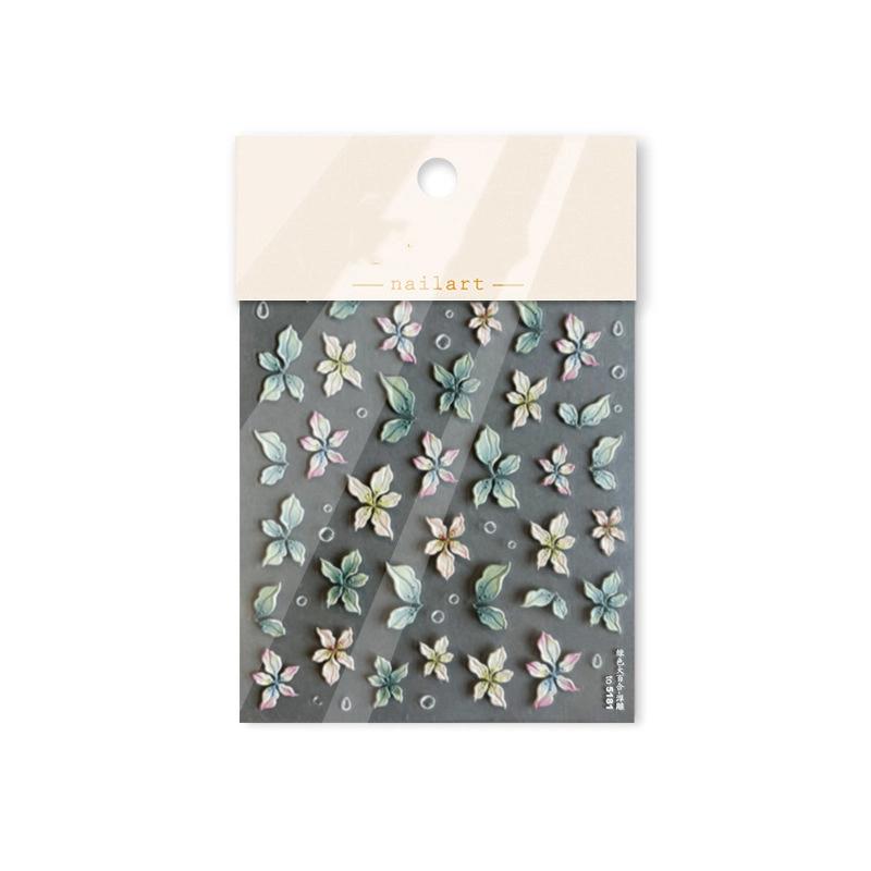 Kolorowe Phalaenopsis Frangipani Jasne Lilie Stopniowe Delikatne Romantyczne Naklejki Nail Art Manicure Naklejki Dekoracje