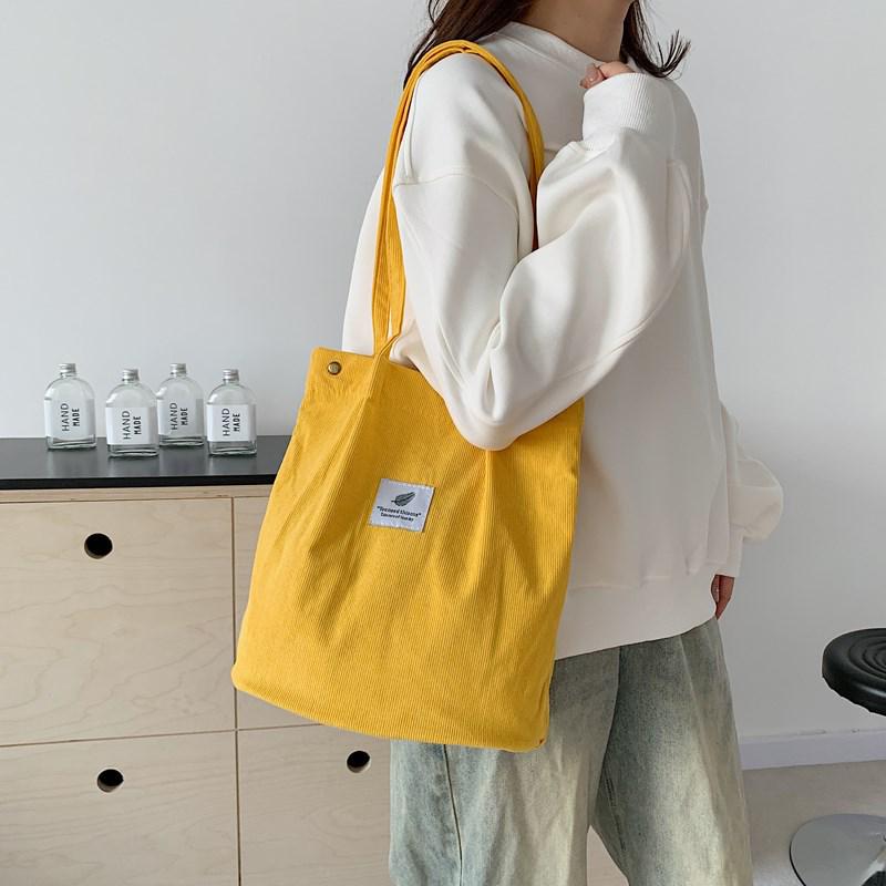 Modische Cord-Umhängetasche - Vielseitige Handtasche mit großem Fassungsvermögen für Damen