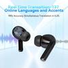 Ai Translation Earbuds Real Time 3-in-1 Language Translator Earphone 137 Languages Accents Two-Way Translator Headphone for Travel Business Leaning