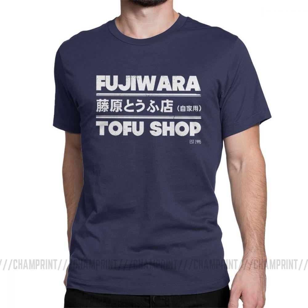 Anime Initial D Tees Fashion Fujiwara Takumi Fujiwara Tofu Shop T Shirt Men S Cotton Vintage
