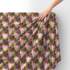 Royal Velvet Fabric Polyester For Sewing - Lemur Motif On Flowers