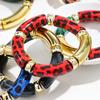 Leopard Colorful Bamboo Curved Tube Bracelets for Women Men Punk Resin Thick Beaded Elastic Stackable Bangles Retro Jewelry Gift