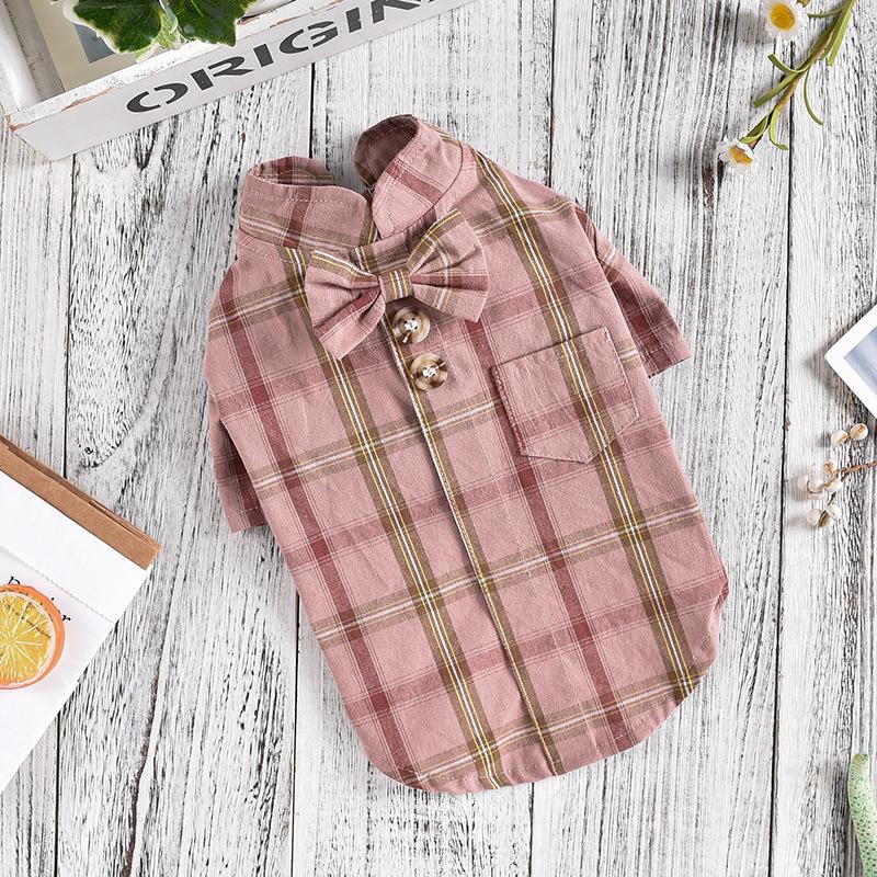 Plaid Breathable Dog Shirt for Indoor & Outdoor Use