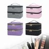 2 Tier Nail Polish Storage Bag with Dividers, Holds 30 Bottles, for Supplies Women