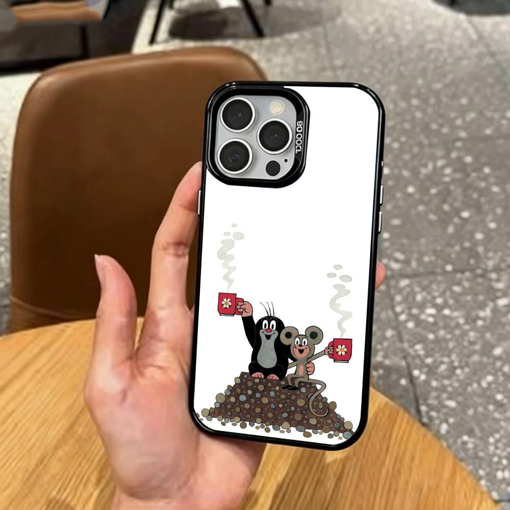 Sweet Cartoon T-The L-Little Mole   Phone Case For iPhone17,16,15,14,13,12,11 Plus,Pro Max Colored Silver Plated Inside Cover