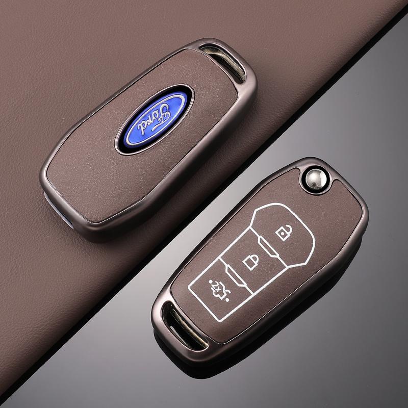 TPU Car Flip Key Cover Case Protective Shell Bag Keychain Holder for Ford Fusion Fiesta Escort Mondeo Everest Ranger Accessories