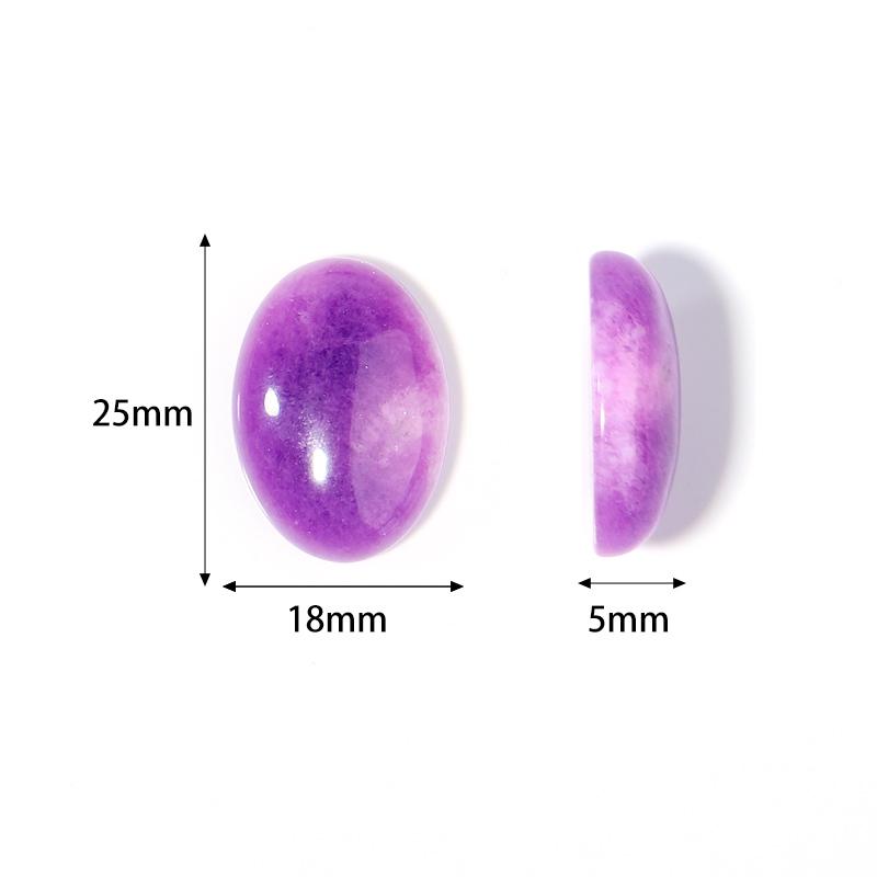 2Pcs Oval Agate Cabochon 18x25mm Natural Green Stone Spacers Pendant Ring Charm Flat Diy Jewelry Finding Materials
