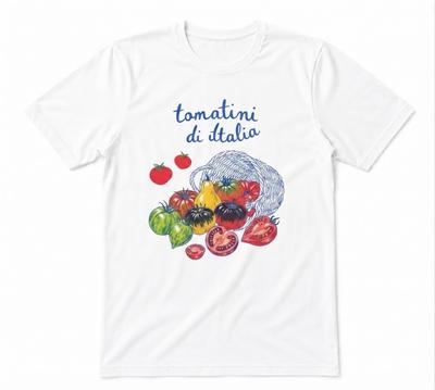 Italian Tomato Farmers Market Summer Bag Graphic Tee White T-shirt